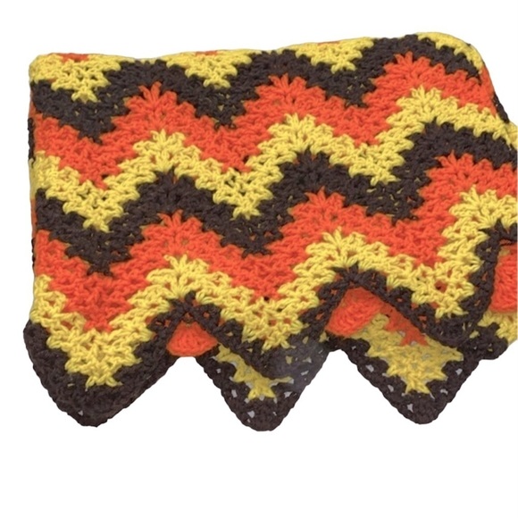 Vintage Other - Vintage crochet knit blanket throw